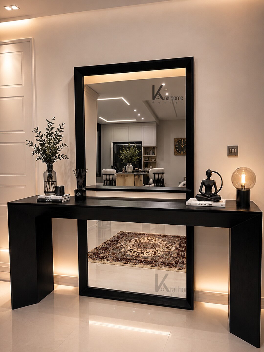 کنسول آینه دار مدرن زاویه دار