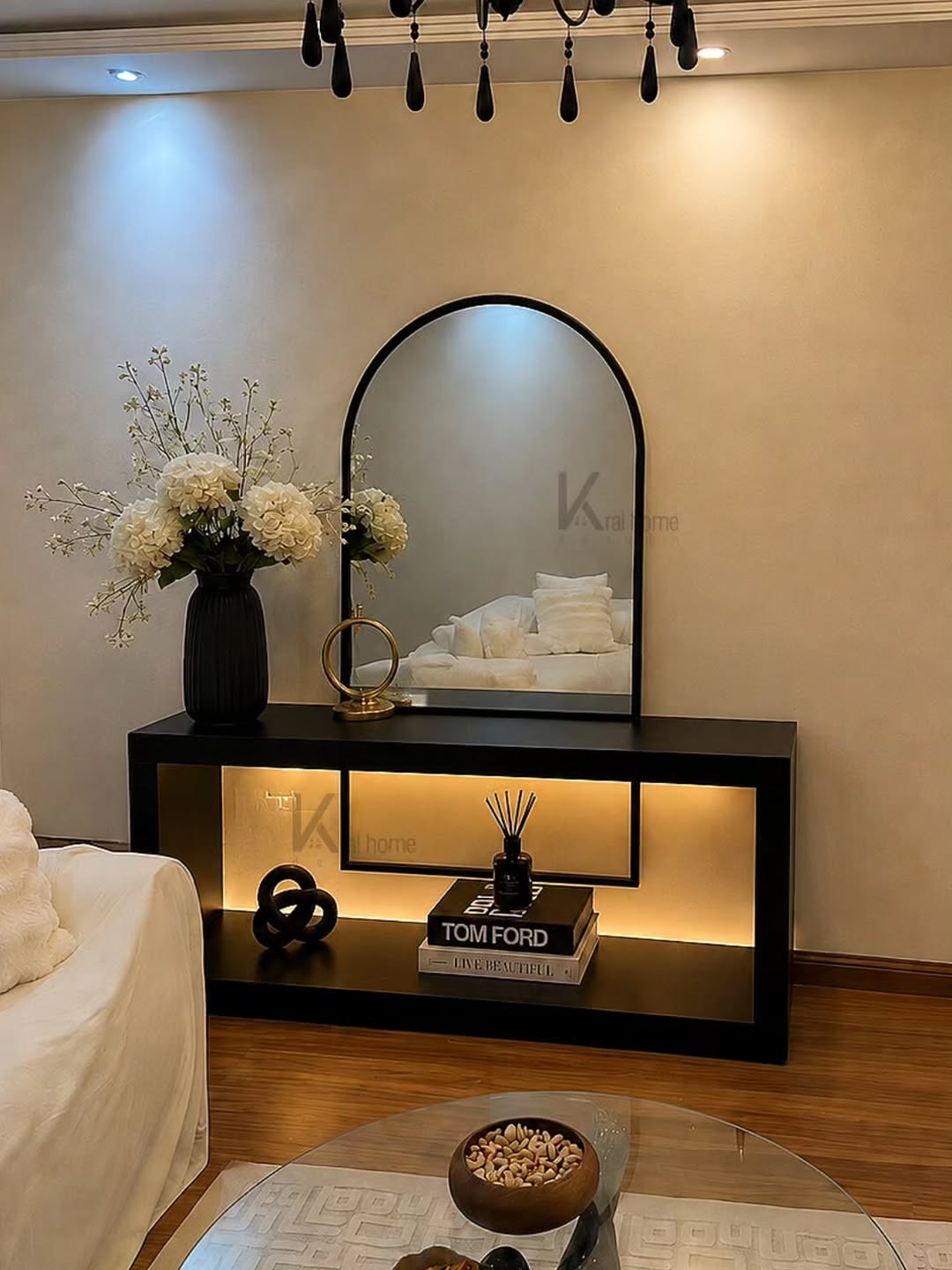 آینه کنسول مدرن مکعبی